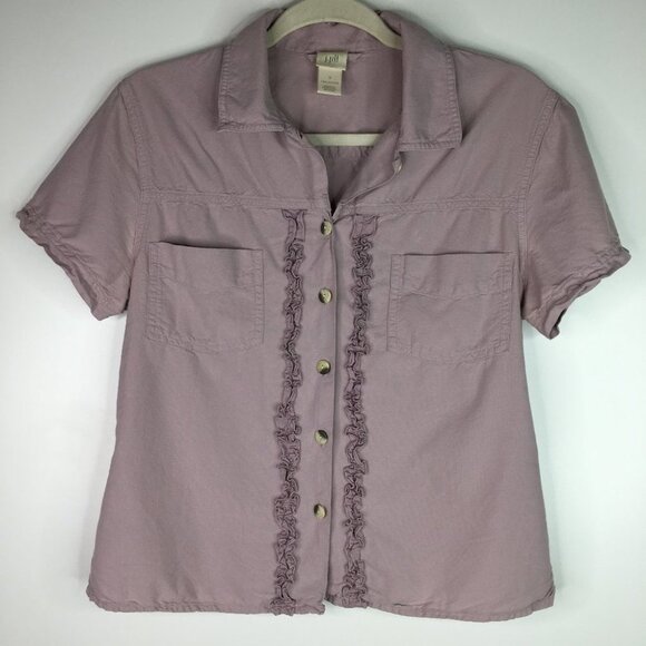 J. Jill Button Pink Up Blouse Small 100% cotton - Picture 1 of 4
